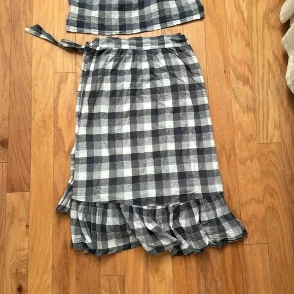 Lilla P Check Woven Wrap Skirt Plaid Tank Top Set size S - Picture 10 of 10